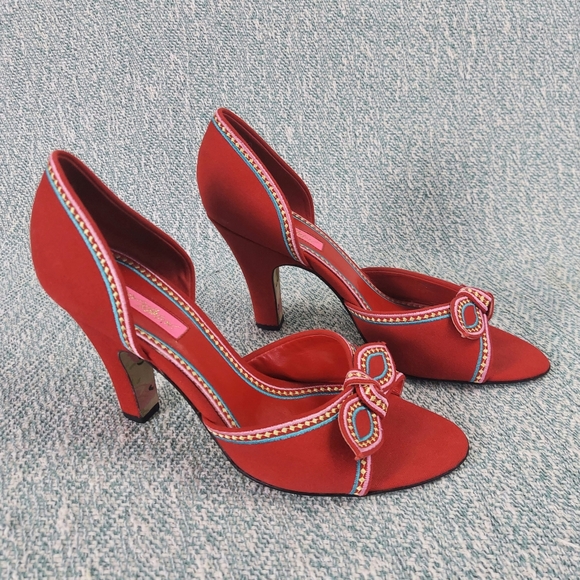 Betsey Johnson Open Toe Heels with Bow, Womens 10M - Picture 5 of 11